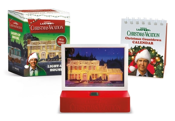 Paperback "National Lampoon's Christmas Vacation" light-up house with sound, featuring festive holiday house illustration, by Rp Minis.