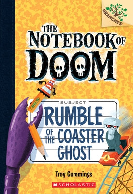 Paperback of Rumble of the Coaster Ghost: A Branches Book from the Notebook of Doom series by Scholastic Inc., showing the cover art.