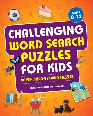 Paperback Challenging Word Search Puzzles for Kids by Callisto Kids, featuring colorful puzzle pages and fun, mind-bending word searches.