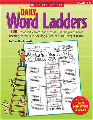 Paperback Daily Word Ladders book by Teaching Resources with colorful pages and sample word study lessons for grades 4-6.