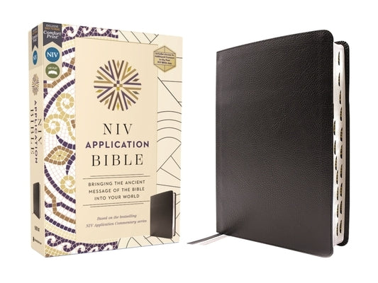 NIV Application Bible, European Bonded Leather, Black, Red Letter, Thumb Indexed, Comfort Print: Bringing the Ancient Message of the Bible Into Your W Bible Zondervan