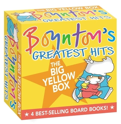 Boynton's Greatest Hits boxed set featuring colorful covers of The Going to Bed Book, Horns to Toes, Opposites, and But Not the Hippopotamus.