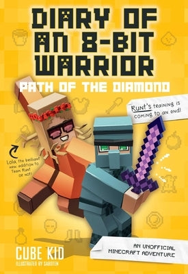 Paperback of "Diary of an 8-Bit Warrior: Path of the Diamond" by Andrews McMeel Publishing, featuring Minecraft-themed adventure illustrations.