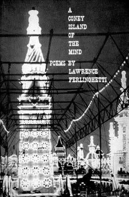 Paperback copy of "A Coney Island of the Mind" poetry collection by New Directions Publishing Corporation, with cover art visible.
