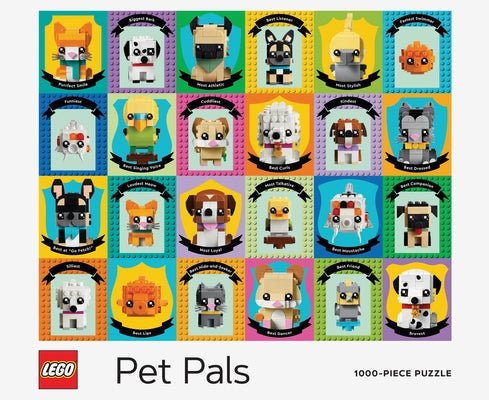 Lego Pet Pals 1000-piece puzzle by Chronicle Books featuring colorful animal-themed image for family fun and brain engagement.