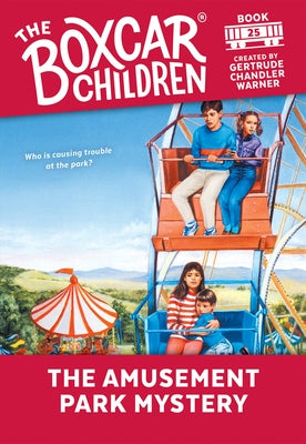 Paperback book titled The Amusement Park Mystery by Random House Books for Young Readers, featuring a colorful cover illustration.