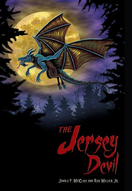Paperback book titled "The Jersey Devil" by Blue River Press, featuring a cover illustration of the legendary creature.