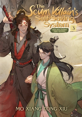 Paperback of The Scum Villain's Self-Saving System novel by Seven Seas, showing the cover with Chinese and English titles.