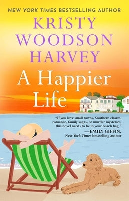 Paperback book titled "A Happier Life" by Gallery Books, featuring a colorful cover with uplifting design elements.