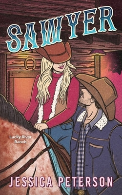 Paperback copy of Sawyer by Bloom Books, Standard Edition, featuring the book cover with title and author details.