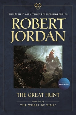 Paperback copy of "The Great Hunt," Book Two of 'The Wheel of Time' by Tor Books, featuring fantasy artwork on the cover.