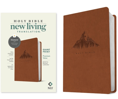 NLT Giant Print Premium Value Bible, Filament Enabled (Leatherlike, British Tan Mountain) Bible Tyndale House Publishers