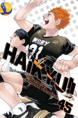 Paperback of Haikyu!! Vol. 45 manga by Viz Media featuring vibrant cover art with characters from the volleyball series.