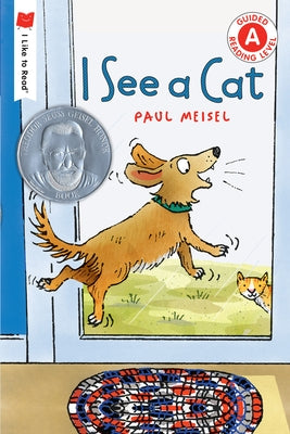 Paperback copy of "I See a Cat" by Holiday House featuring colorful animal illustrations on the cover.