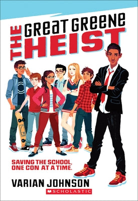 Paperback of The Great Greene Heist by Arthur A. Levine Books showing the book cover with colorful illustrations.