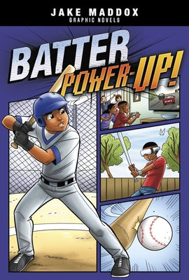 Paperback book titled Batter Power-Up! by Stone Arch Books featuring colorful sports-themed cover art.