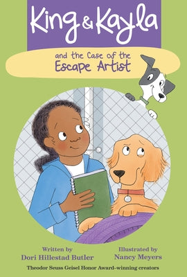 Paperback of King & Kayla and the Case of the Escape Artist by Peachtree Publishers, showing the book cover with colorful illustrations.