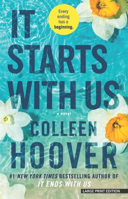 Paperback of "It Starts with Us" by Thorndike Press, showing the book cover with title and author details.