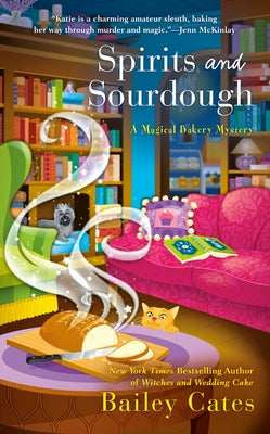 Cover image of "Spirits and Sourdough" mass market paperback by Penguin Publishing Group, featuring artistic illustrations.