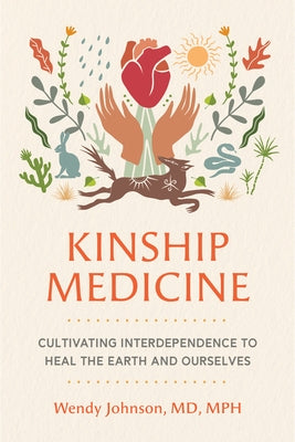 Paperback of Kinship Medicine by North Atlantic Books, showing the book cover with natural earth tones and illustrations.
