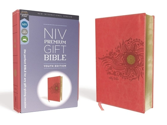 Niv, Premium Gift Bible, Youth Edition, Leathersoft, Coral, Red Letter Edition, Comfort Print: The Perfect Bible for Any Gift-Giving Occasion Bible Zonderkidz