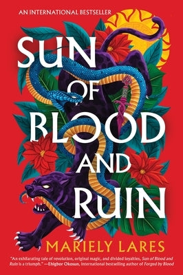 Paperback of Sun of Blood and Ruin by Harper Voyager featuring dark, dramatic cover art with fiery red and black tones.