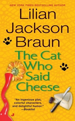 Mass market paperbound of "The Cat Who Said Cheese" by Berkley Books, featuring the book cover with title and cat illustration.