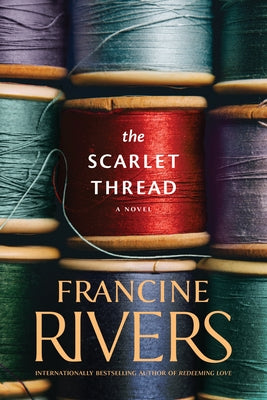 Paperback of Scarlet Thread by Tyndale Fiction showing the book cover with red and black design elements.