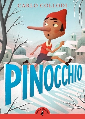 Paperback Pinocchio book by Puffin Books featuring a colorful cover illustration of Pinocchio the wooden puppet.