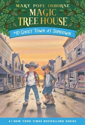 Paperback of Ghost Town at Sundown by Random House Books for Young Readers, showing the book cover with a mysterious sunset scene.