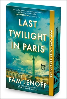 Paperback of Last Twilight in Paris by Park Row, showing the book cover with Parisian cityscape and twilight scene.