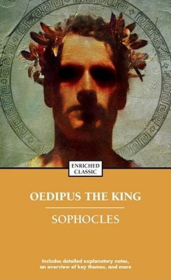 Mass market paperbound copy of "Oedipus the King" by Simon & Schuster, featuring a dramatic cover illustration.
