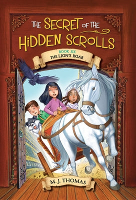 Paperback copy of The Secret of the Hidden Scrolls: The Lion's Roar by Worthy Kids, featuring a colorful cover illustration.