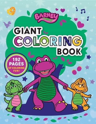 Coloring book featuring Barney by Mattel Press, large paperback with colorful pages of the friendly dinosaur character.