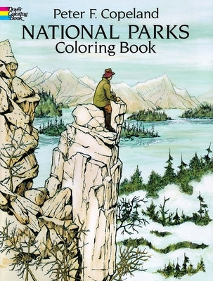 Paperback National Parks Coloring Book by Dover Publications featuring scenic park illustrations for coloring and relaxation.