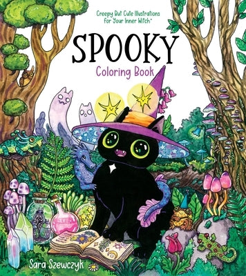 Spooky Coloring Book by Page Street Publishing featuring creepy but cute witch-themed illustrations on a paperback cover.