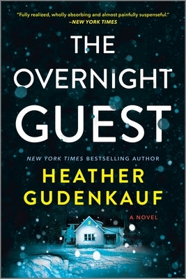 Paperback of The Overnight Guest by Park Row showing the book cover with dark and light design elements.