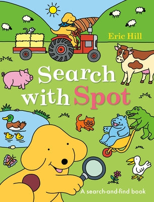 Paperback "Search with Spot" search-and-find book by Warne Frederick & Company, featuring colorful illustrations of animals and objects.