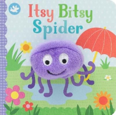 Itsy Bitsy Spider board book by Cottage Door Press showing colorful illustrated spider crawling on a page.