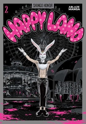 Paperback of Happyland Volume 2 manga by Ablaze Manga showing colorful cover art with characters and title.
