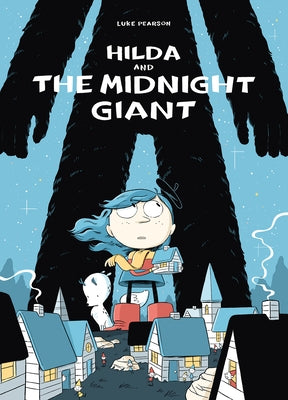 Paperback copy of "Hilda and the Midnight Giant" book 2 by Nobrow Press, showing colorful cover art featuring Hilda and a giant.
