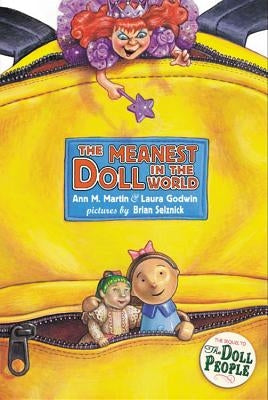 Paperback copy of The Meanest Doll in the World by Little, Brown Books for Young Readers, showing the book cover with bold title text.