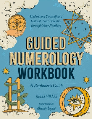 Zeitgeist Guided Numerology Workbook paperback for beginners, featuring a cover image with colorful numerology symbols.