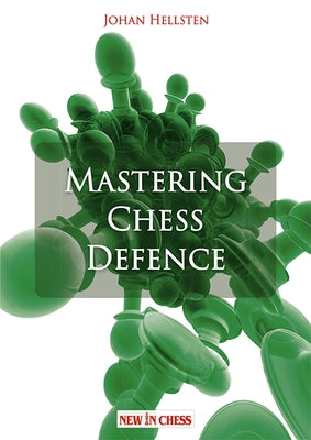 Paperback chess book titled "Mastering Chess Defense" by New in Chess, showing its cover with chess graphics.