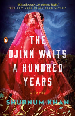 Paperback of The Djinn Waits a Hundred Years by Penguin Books, showing the front cover with abstract artwork and title text.