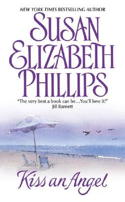 Cover of Avon Books' Mass Market Paperbound novel "Kiss an Angel" featuring a romantic scene with a woman in a flowing dress.