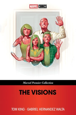 Paperback copy of The Visions from Marvel Universe's Marvel Premier Collection, featuring colorful cover art and Marvel branding.
