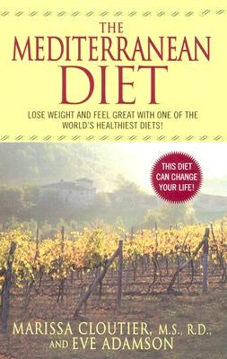 Cover of "The Mediterranean Diet" mass market paperbound book by Harper, featuring vibrant Mediterranean-inspired design.