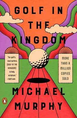 Paperback copy of "Golf in the Kingdom" by Penguin Books, featuring the book's cover with title and author details.