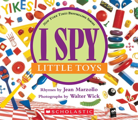 Colorful I Spy Little Toys board book by Cartwheel Books with playful illustrations for young children.